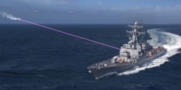 Artistís rendering of Lockheed Martinís HELIOS system. Credit: Lockheed Martin (PRNewsfoto/Lockheed Martin)