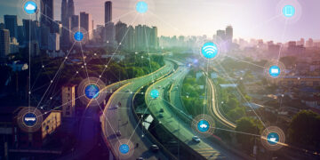 smart city and wireless communication network, abstract image visual, internet of things