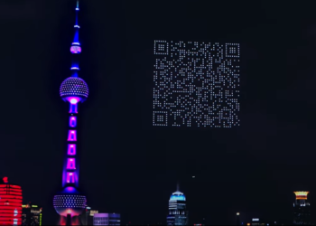 qr code drones shanghai sky