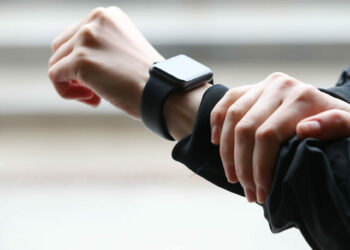 Technology. Watch on a hand