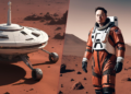 cover article elon musk first man on mars and the spacecraft created with ai